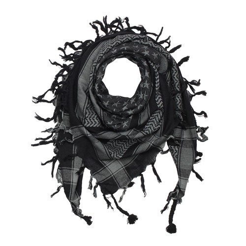 Kufiya etoiles noir gris - etoiles,