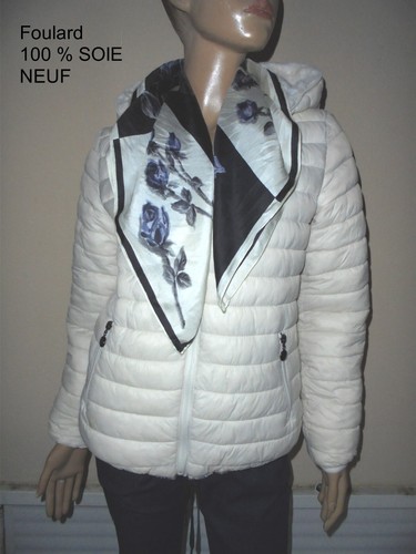 Foulard fin imprime noir - foulard,